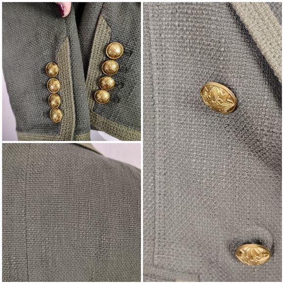 Veronica Beard Edison Dickey Jacket Olive Green Double Breasted Size 8 - Picture 15 of 16